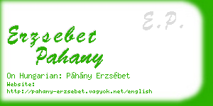 erzsebet pahany business card