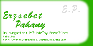 erzsebet pahany business card